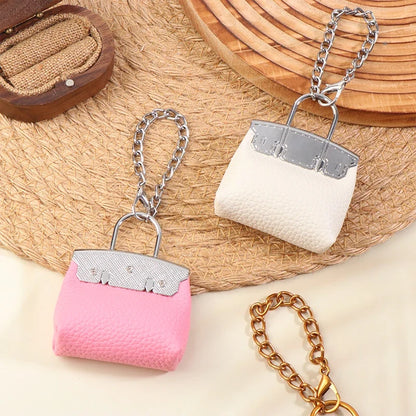 Mini Birkin-Style Bag Charm Keychain