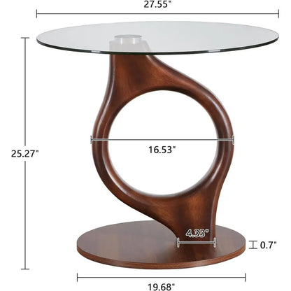 Rosemere Round Glass End Table