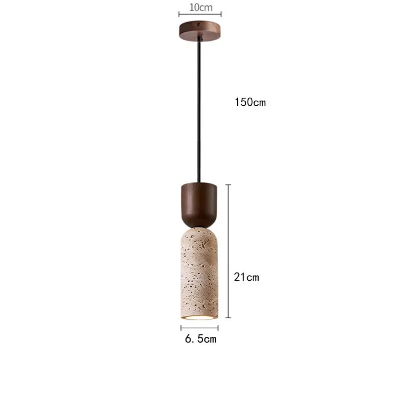 One-of-a-Kind Travertine Pendant Light