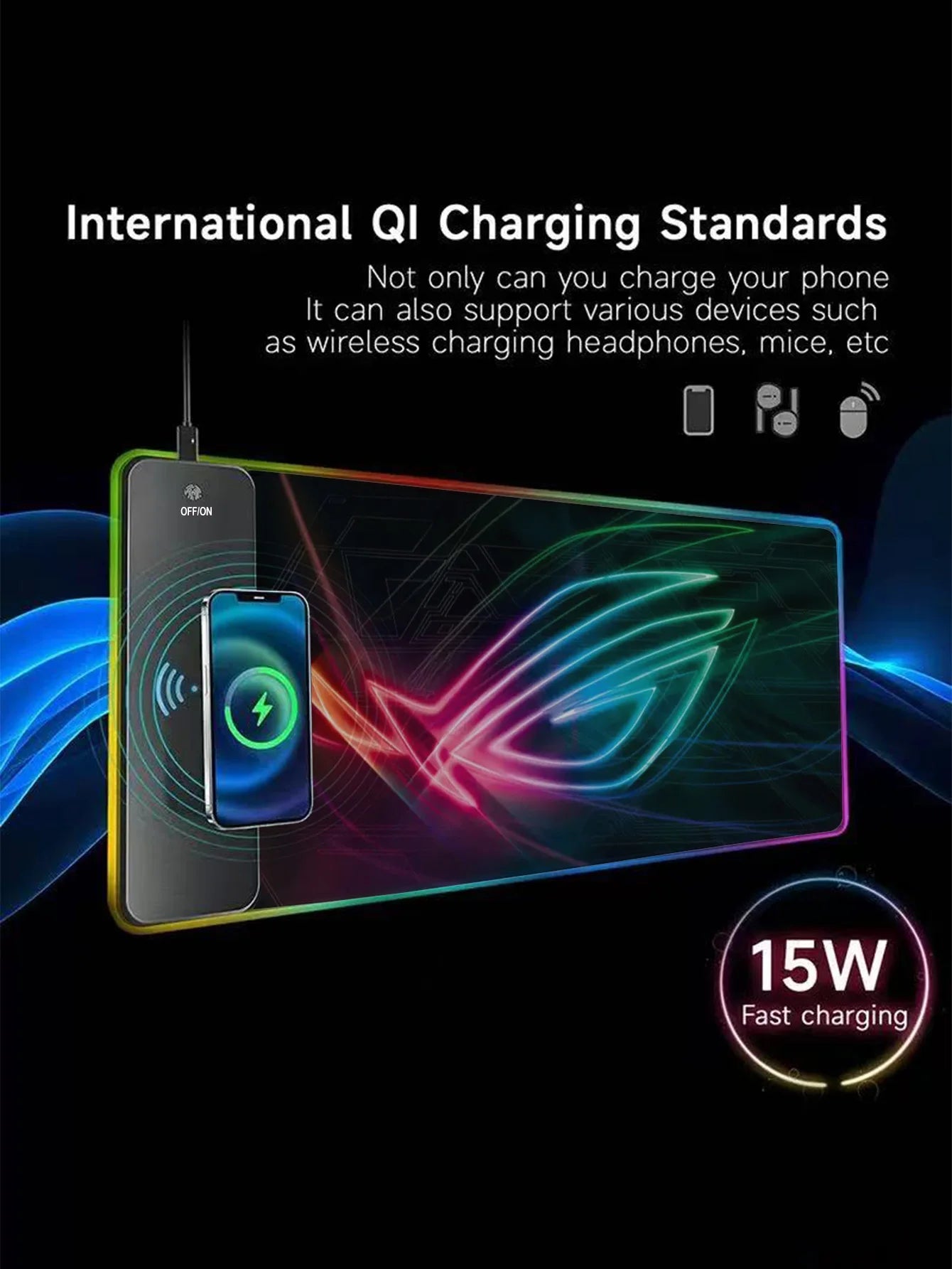 GlowCharge 15W RGB Wireless Pad