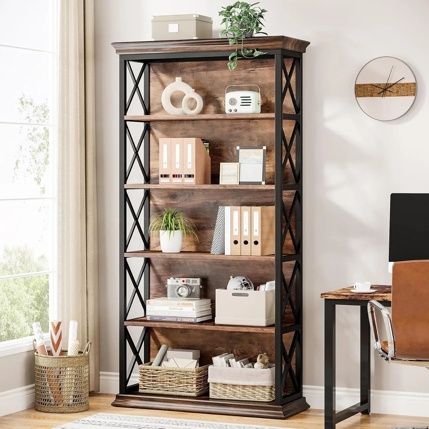 Ironwood 6-Tier Industrial Bookcase
