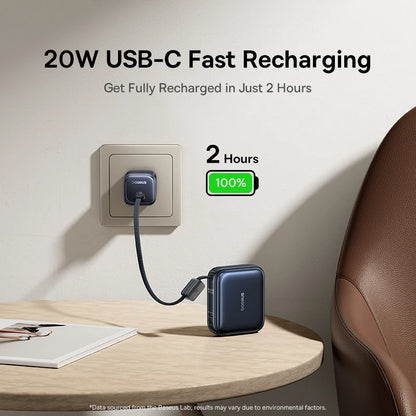 Mini Power Bank with Built-In Cable