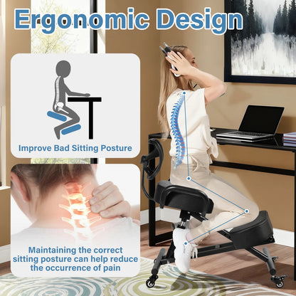 Ergonomic Kneeling Chair with Back Support