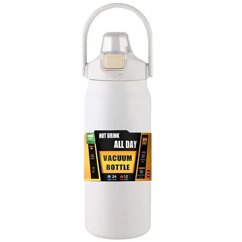 800ml Stainless Steel Thermos Mug with Straw