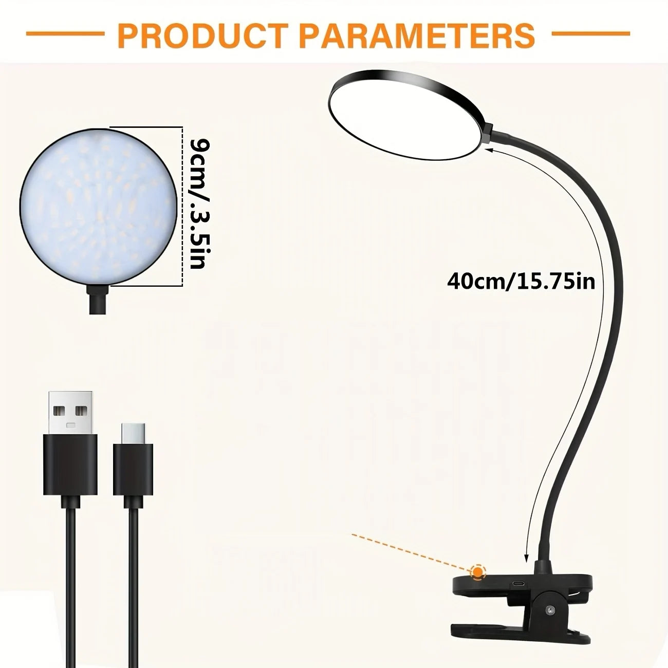 3.5in LED Clip Desk Lamp