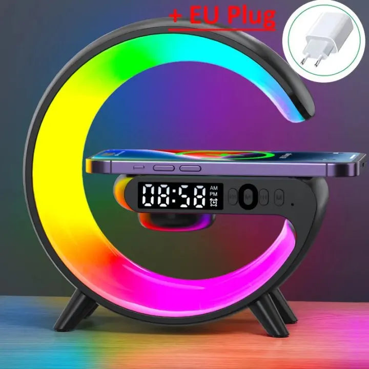RGB Alarm Clock Wireless Charger Stand