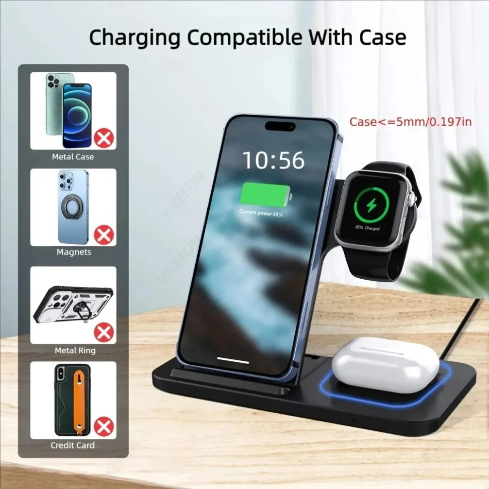 TriCharge Flex 3-in-1 Foldable Wireless Charging Station