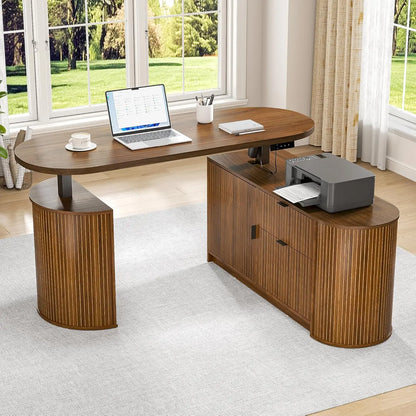 Ashton Mid-Century Electric L-Shaped Standing Desk