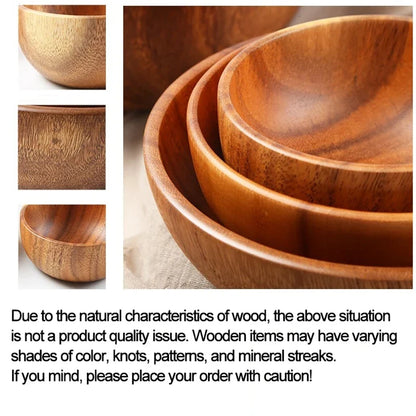 Acacia Wood Bowl, Japanese-Style Serving