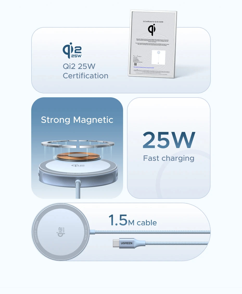 Qi2 Certified Magnetic Wireless Charger