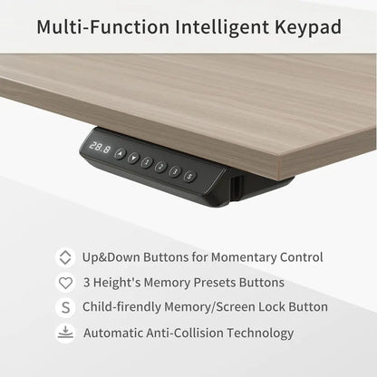 L-Shaped Standing Desk with Cabinet