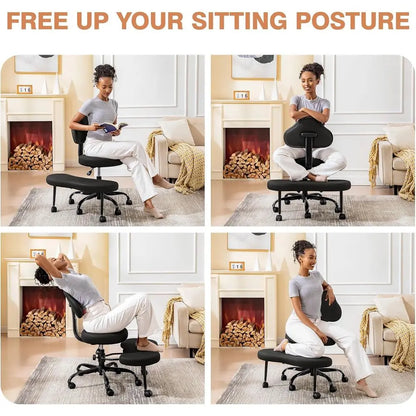 Adjustable Kneeling Chair & Retractable Footrest