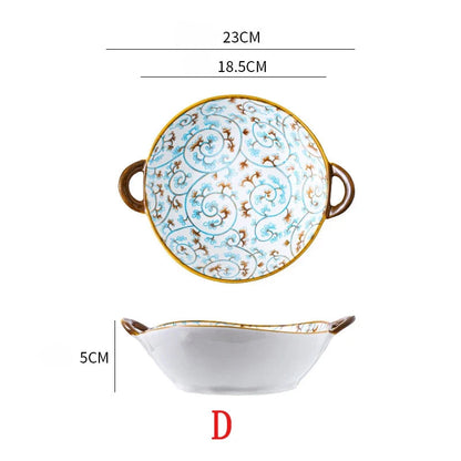 Japanese Ceramic Noodle Bowl w/ Handles
