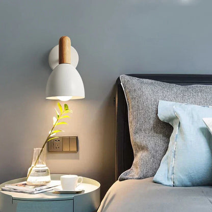 Swivel Wood Wall Sconce for Bedside Reading