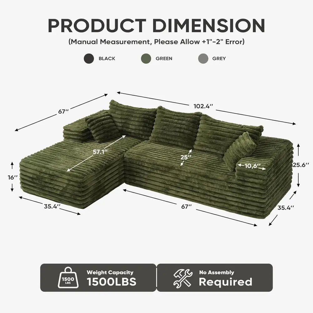 Everleigh Deep-Seat Chaise Sofa