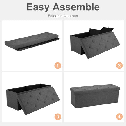 Folding Storage Ottoman Bench