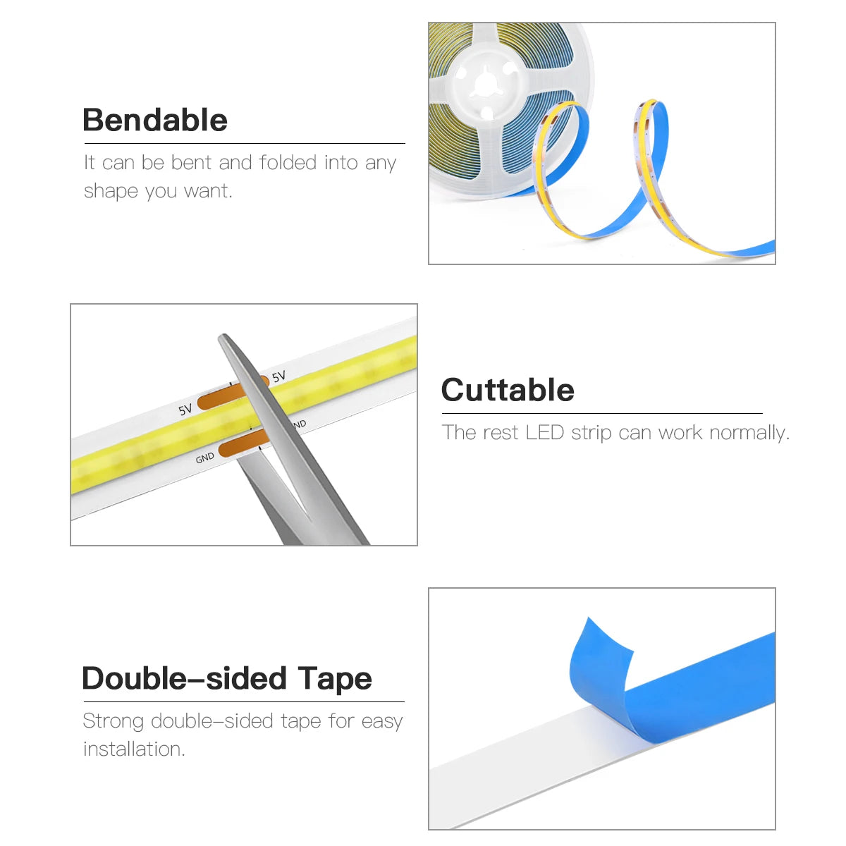 USB COB LED Desk Strip Light