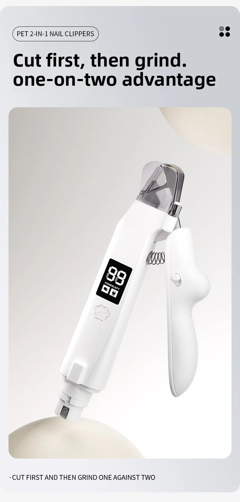 2-in-1 LED Pet Nail Clipper & Grinder