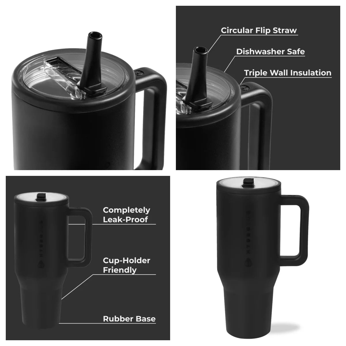 Insulated Tumbler with Flip Straw