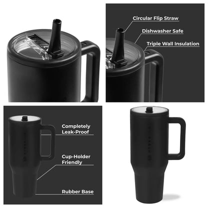 Insulated Tumbler with Flip Straw