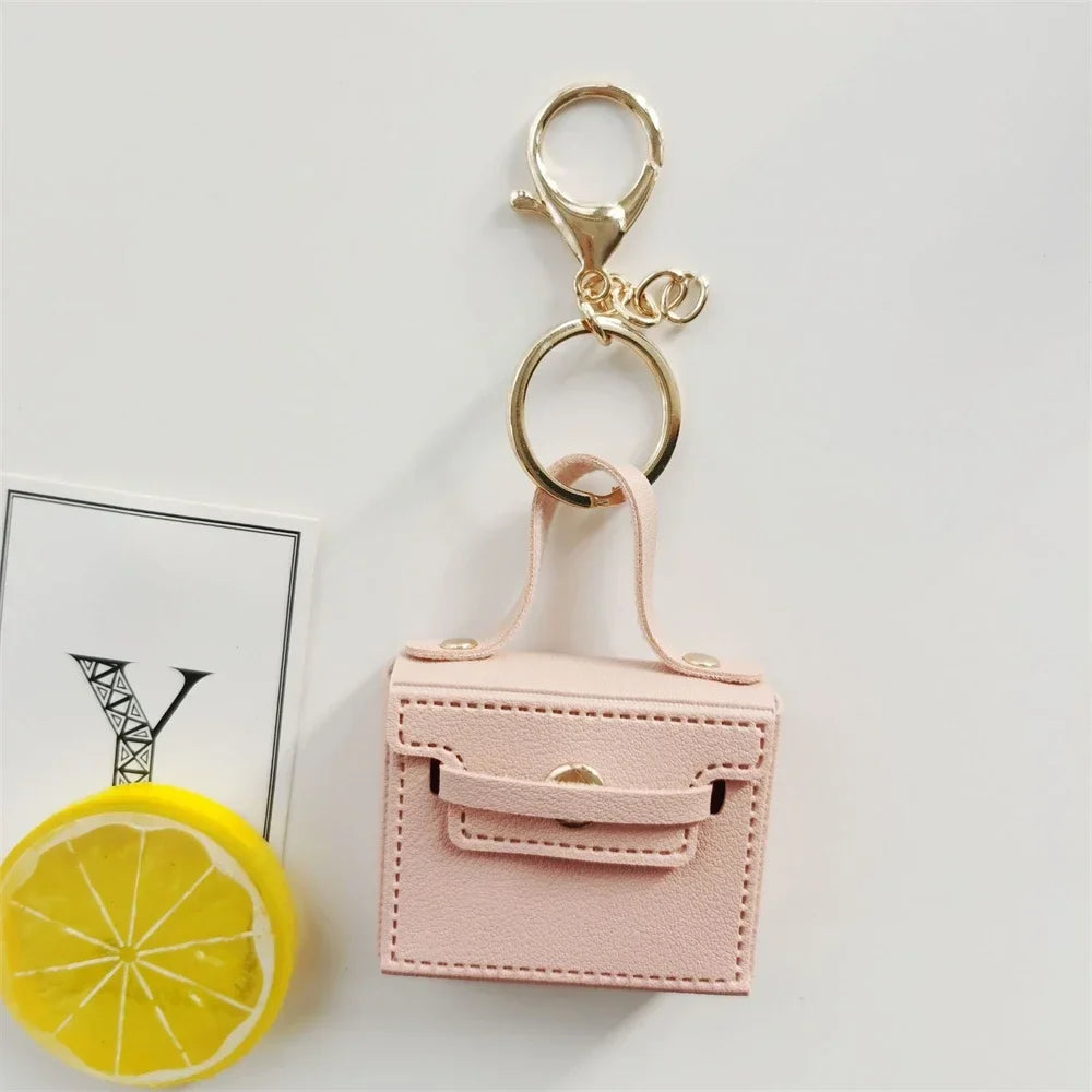 Mini PU Leather Coin Purse Keychain