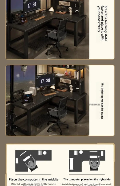 Integrated Bookshelf Writing Desk