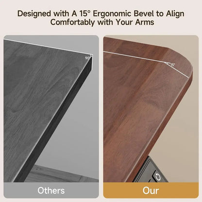 Solid Dark-Stained Wood Standing Desk