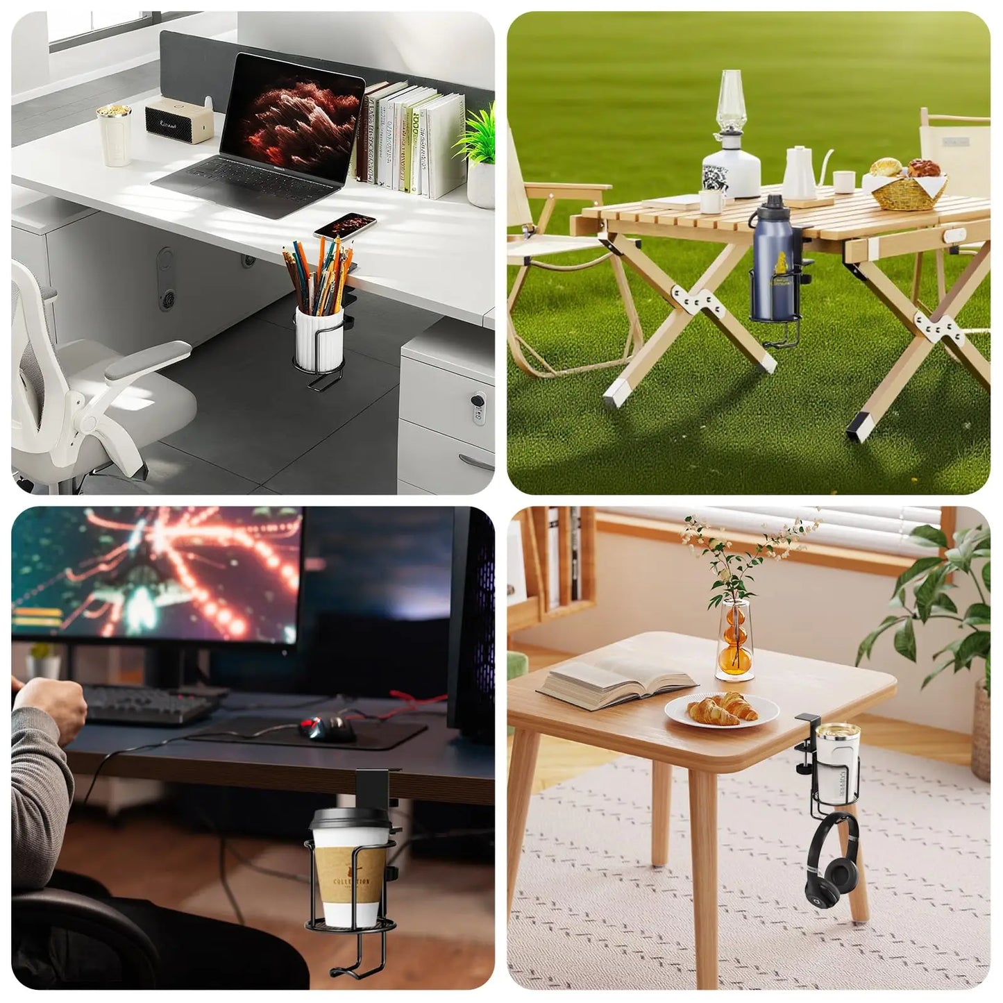 Desk Cup Holder with Headphone Hanger
