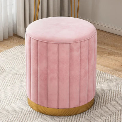 Round Storage Ottoman Stool