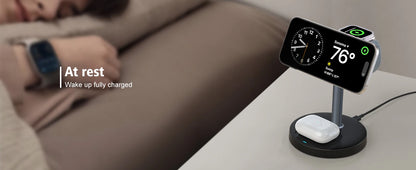 MagFusion Pro 3-in-1 Magnetic Wireless Charging Station
