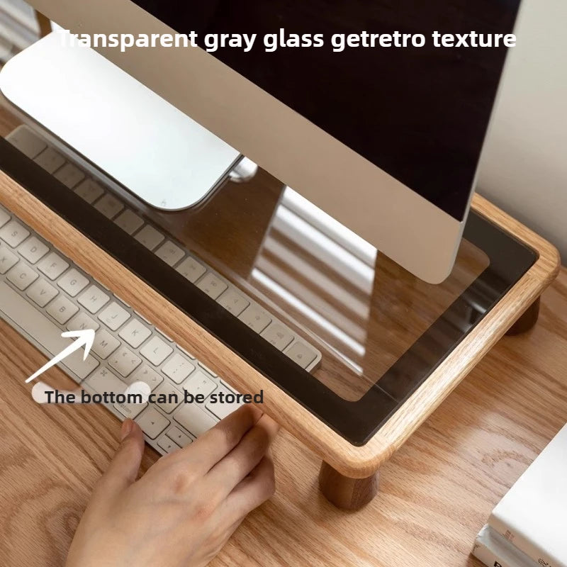 Solid Wood Desktop Monitor Stand