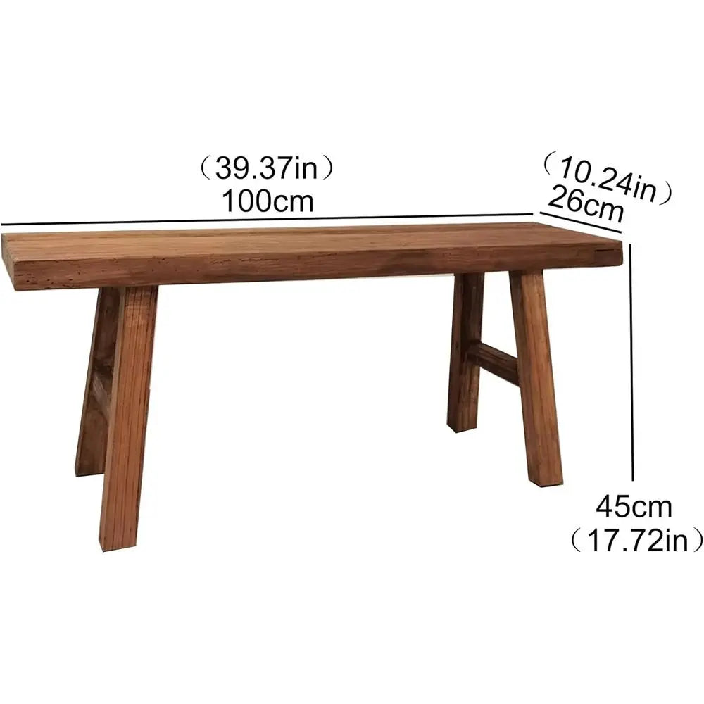 Solid Elm Entryway Bench