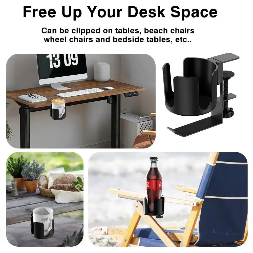 Spill-Proof Clamp Desk Cup Holder