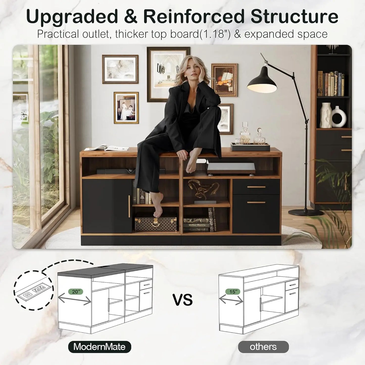Premium L-Shaped Electric Standing Desk with Integrated Storage & Power Hub