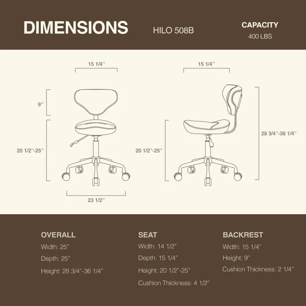 Saddle Seat Stool with Backrest