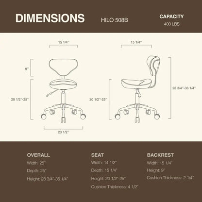 Saddle Seat Stool with Backrest