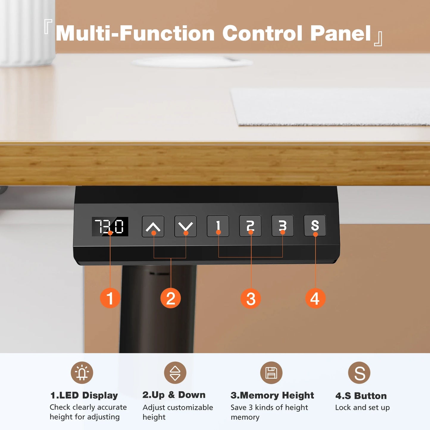 JHK 40x24" Electric Standing Desk