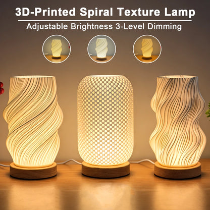Ergové Spiral Textured LED Table Lamp USB Dimmable