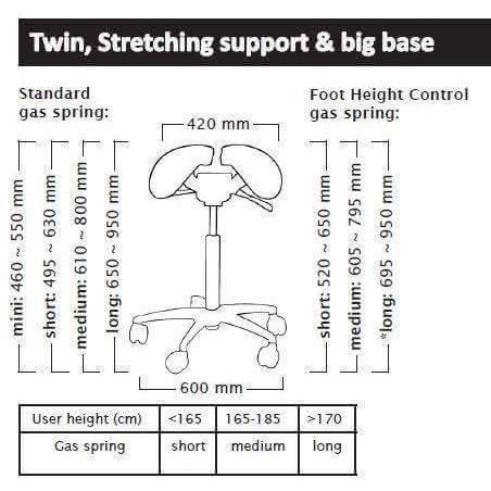 Salli Twin Ergonomic Two Part Saddle Chair or Stool