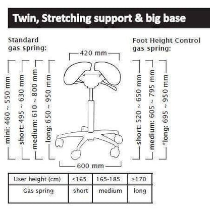 Salli Twin Ergonomic Two Part Saddle Chair or Stool