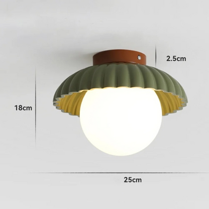 Iron & Frosted Glass Hallway Light