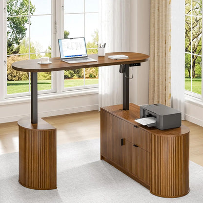 Ashton Mid-Century Electric L-Shaped Standing Desk