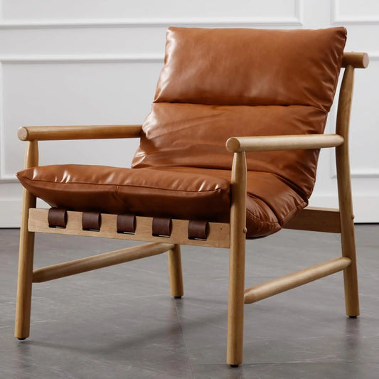 Sterling Mid-Century Faux Leather Armchair