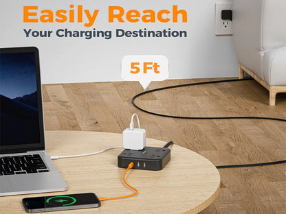 TESSAN Flat Plug Power Strip