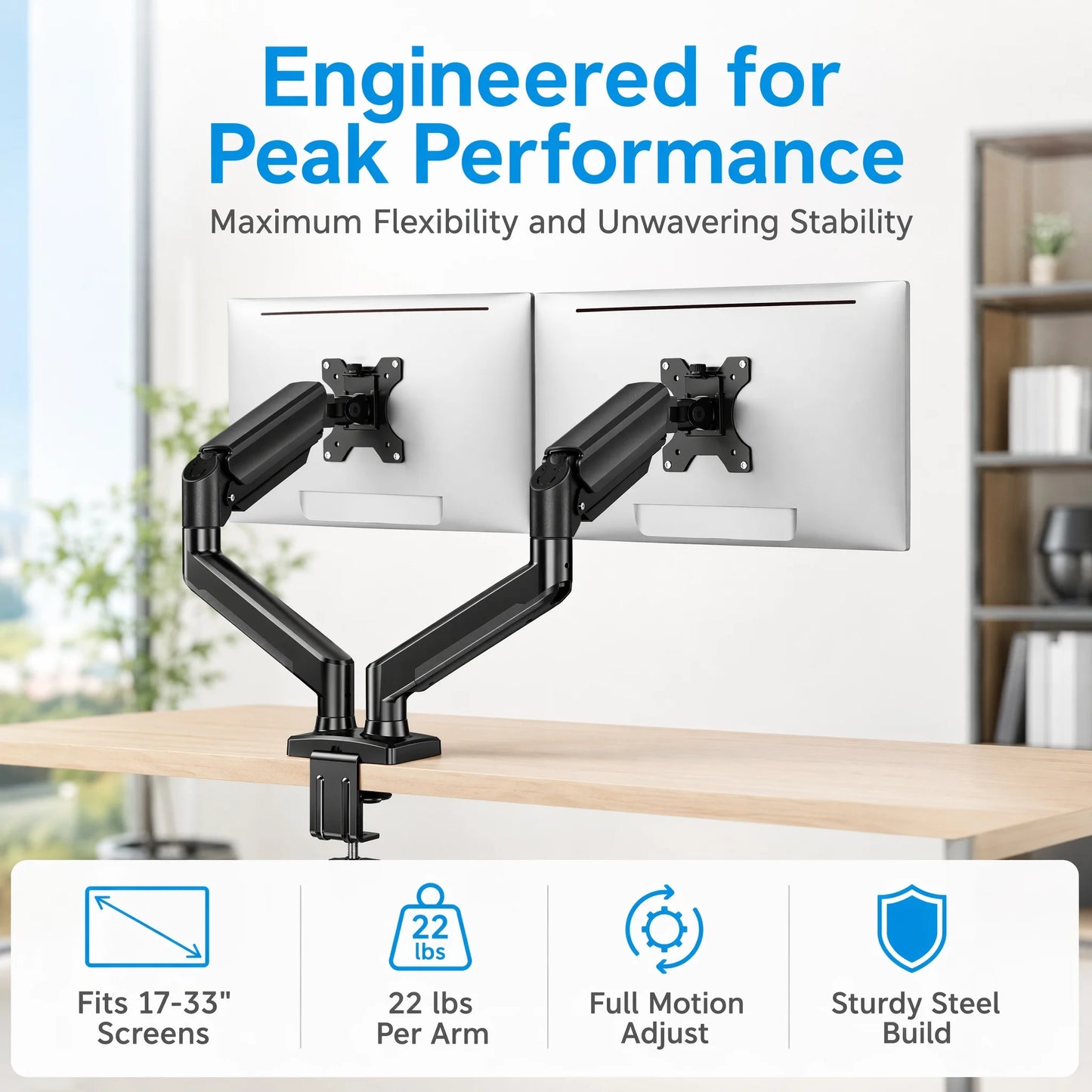 Kyspho 33-Inch Dual Monitor Mount