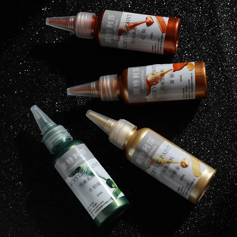 Metallic Acrylic Paint Set, 8 Colors, 60ml