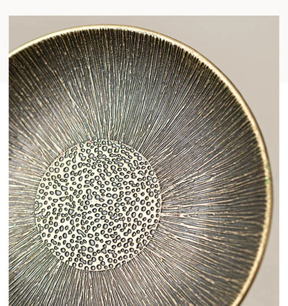 Antique Alloy Teacup Coaster Set