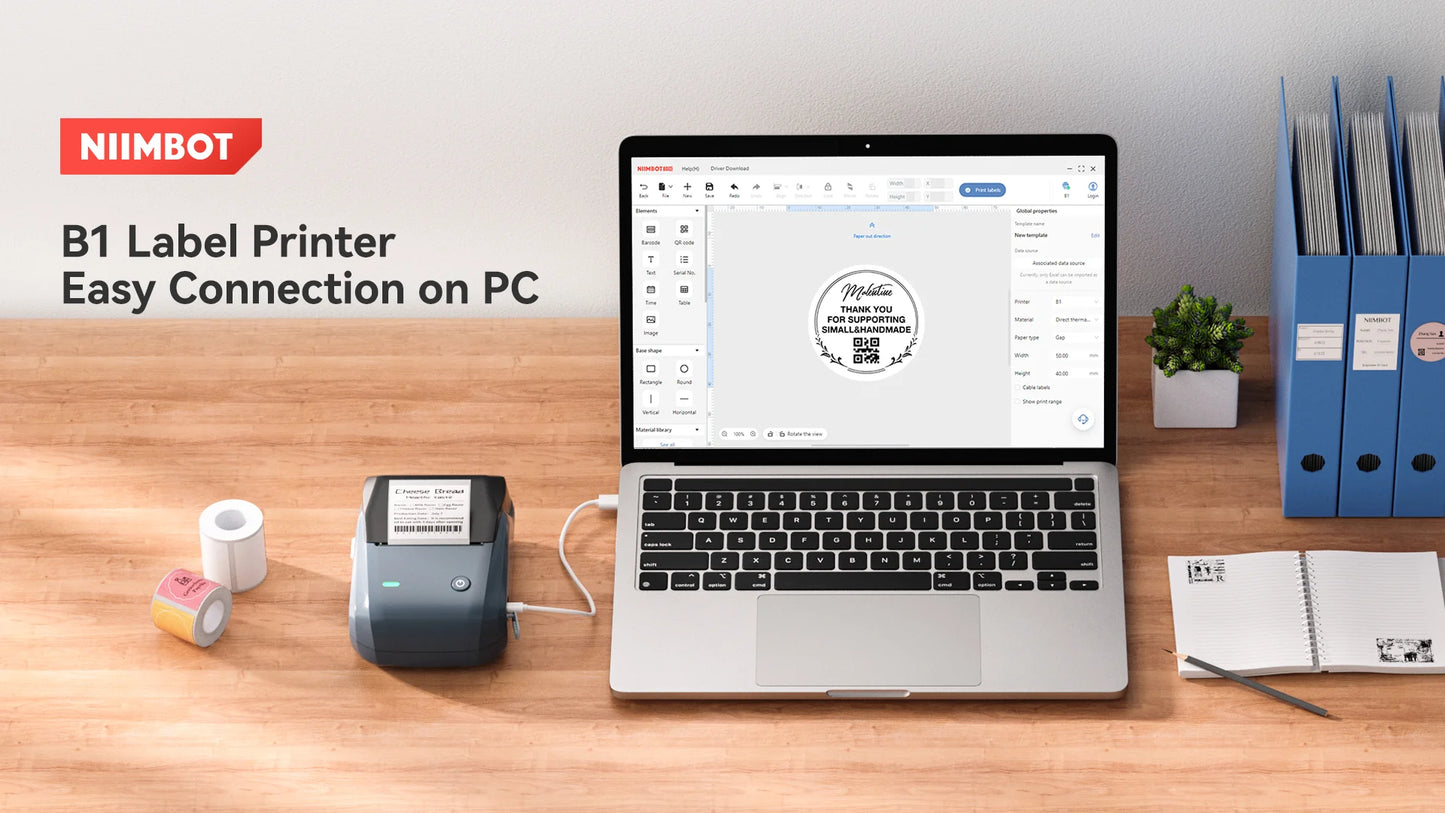 NiiBand B1 Bluetooth Label Printer