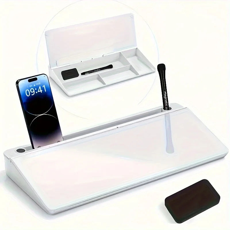 GlassDesk Whiteboard with Storage