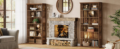 Ashcroft 6-Tier Bookcase with Adjustable Shelves & Storage Cabinet
